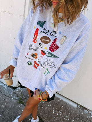 ETTA OG | halftime queen sweatshirt - ash