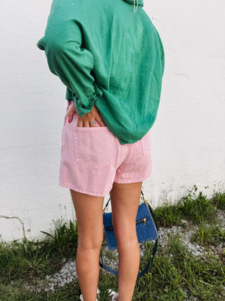 z supply | perfect linen top - botanical green