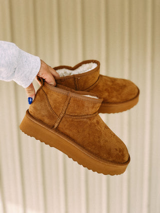 platform mini boot - chestnut