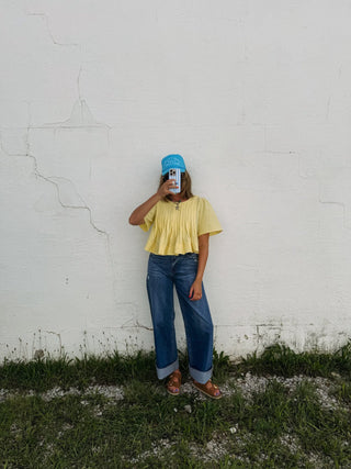 playful pintuck top - butter
