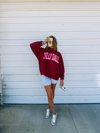 PREORDER | dilly dally mock neck - burgundy