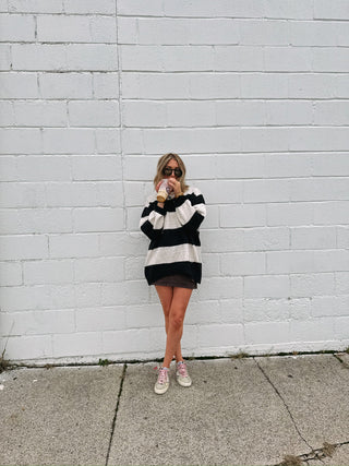 black widow striped sweater