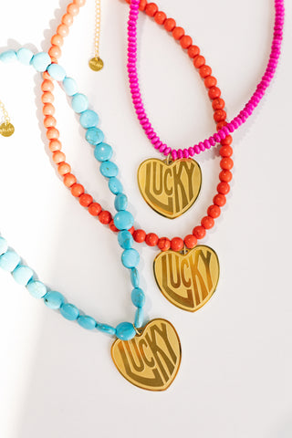 beljoy | lucky in love stone necklace - turquoise