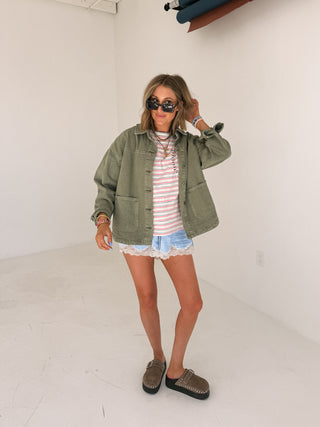 olive branch denim jacket
