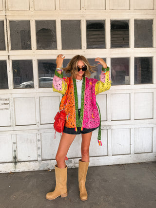 quilted kimono jacket