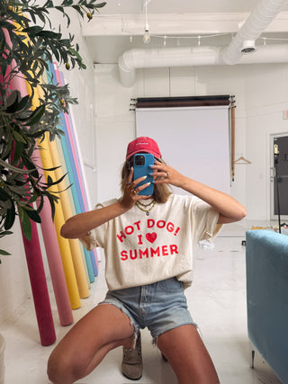 ETTA OG | hot dog! I love summer graphic tee - ivory