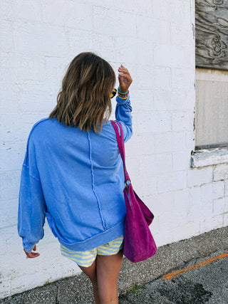 pocket full of sunshine pullover - blue