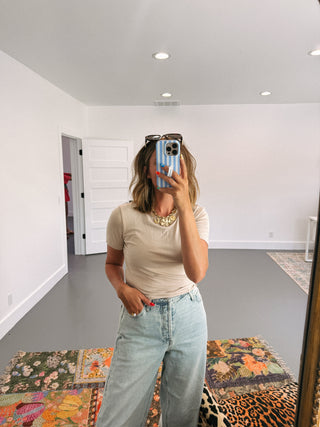 z supply | second skin crew top - cream