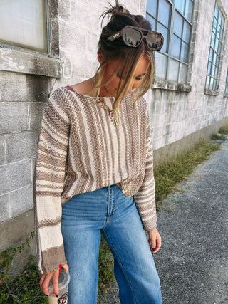 hazelnut stripe sweater