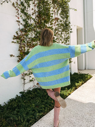 parakeet stripe cardigan