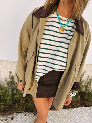 peridot stripe pullover top