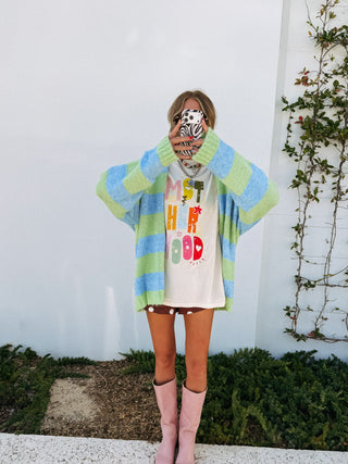 parakeet stripe cardigan