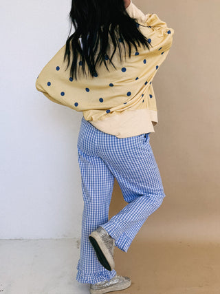 girly gingham pants - light blue