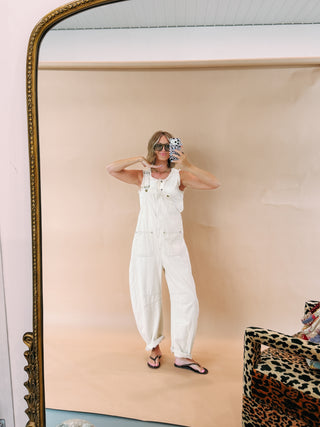 zip it up overalls - cream