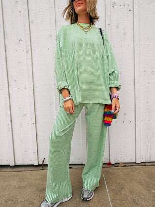 feeling fuzzy oversized top - lime