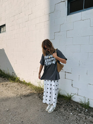 margo polka dot midi skirt