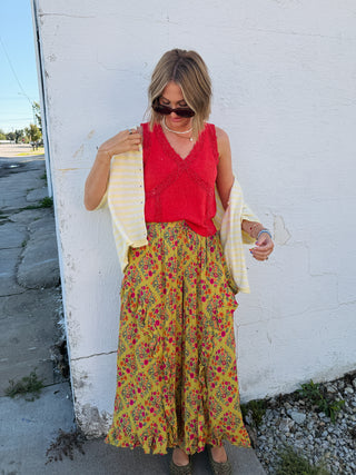 green tea floral pants
