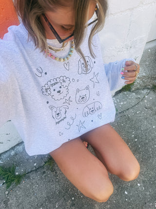 ETTA OG | doggy doodles sweatshirt - ash