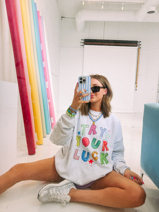 ETTA OG | try your luck sweatshirt - ash