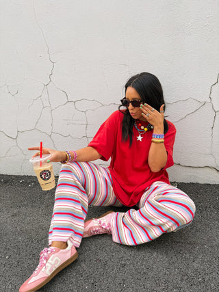 rosewater stripe comfy pants