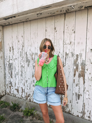 arden ruffle collar top