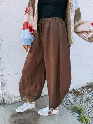 boho bloomer pants - brown