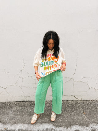 dazed drawstring pants - green