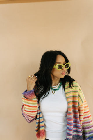 scalloped sunglasses - lime