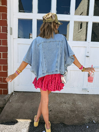 carried away denim cape jacket