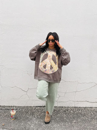 peace of mind sweatshirt - charcoal