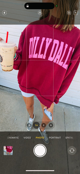PREORDER | dilly dally mock neck - burgundy