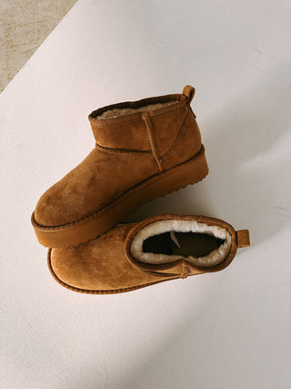 platform mini boot - chestnut