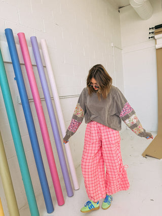 strawberry fields wide leg pants