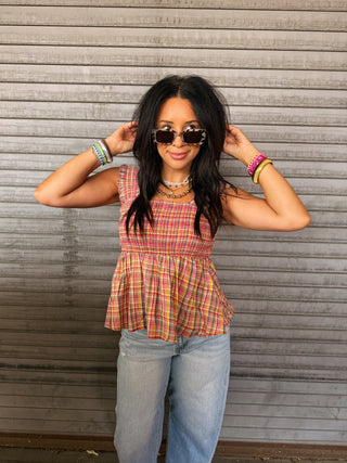 perfect day plaid tank top