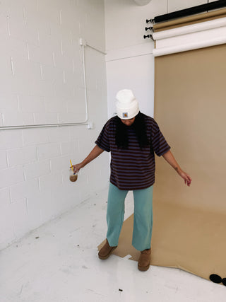 arya stripe boxy tee