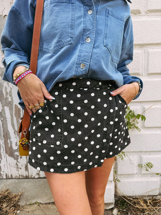 party girl polka dot skort