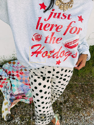 ETTA OG | here for the hotdogs sweatshirt - ash / red