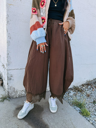 boho bloomer pants - brown