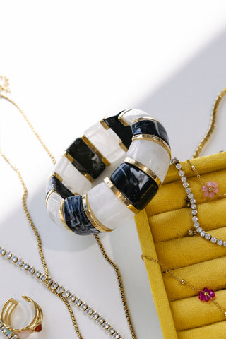 beljoy | bibi stretch bracelet - black / white