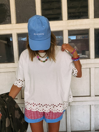 innocent eyelet top