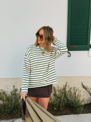 peridot stripe pullover top