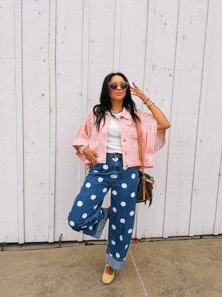 calypso polka dot jeans - dark