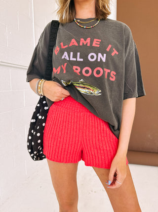 z supply | crimson crush rib shorts