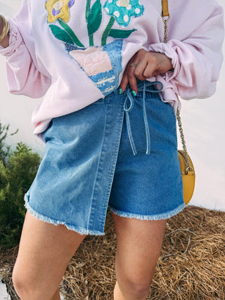 whitley denim skort