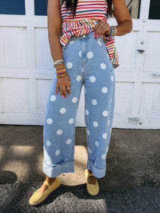 calypso polka dot jeans
