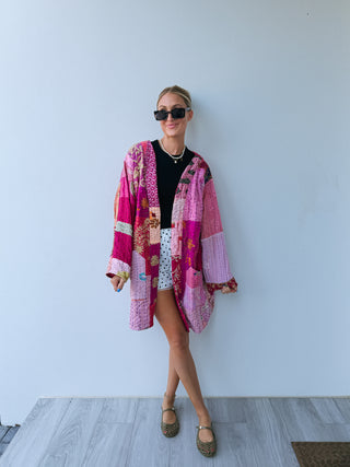 POL | birdwatcher quilted jacket - pink