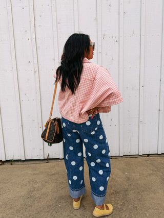 calypso polka dot jeans - dark
