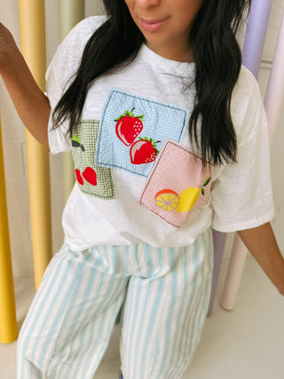 fruit stand patchwork tee