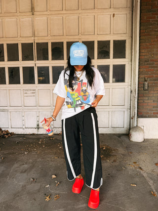 clubhouse characters graphic tee.