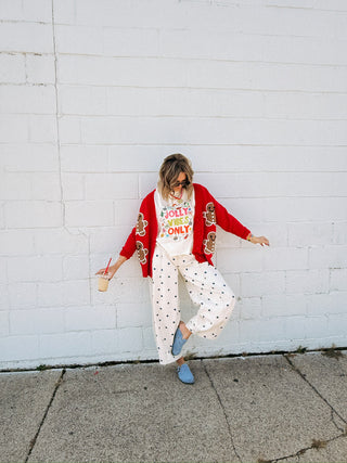 paint it polka dot barrel jeans - blue